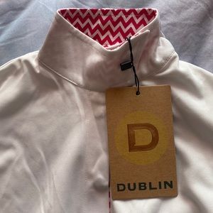 Dublin White 100% polyester riding shirt